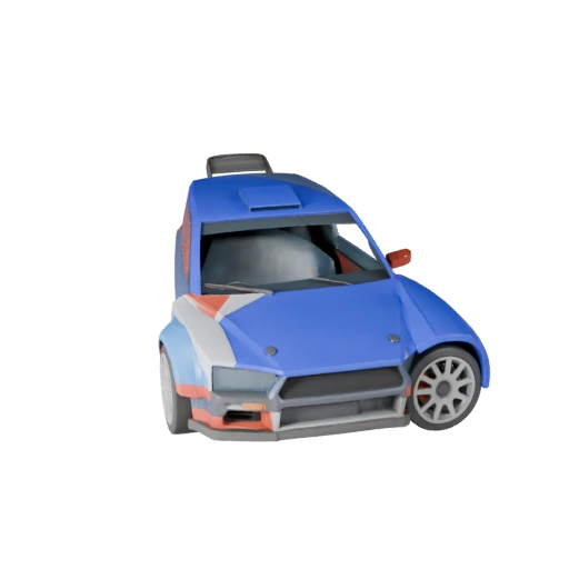 Cartoon Rennwagen 3D Modell für stilisierte Spiele PBR Asset