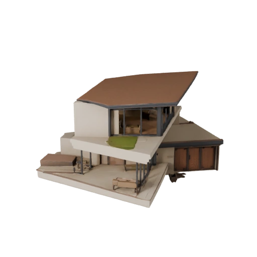 Stylized Luxury Villa 3D Model - Game Asset for Architecture