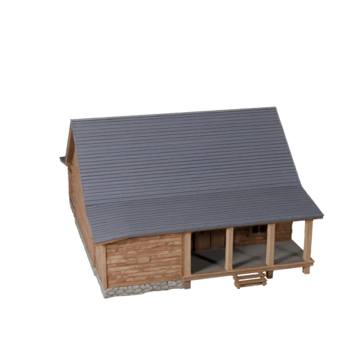 Printable Farmhouse STL 3D Model - Scale Asset for Scale Mockups