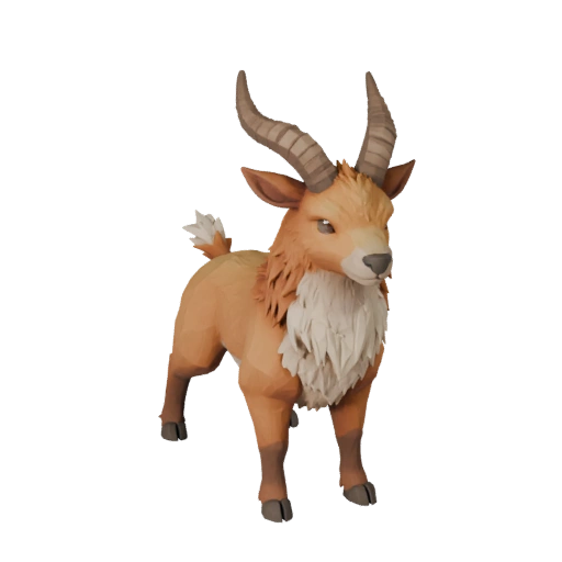 Low Poly Gazelle 3D Model - Unity Game Asset with FBX | Royalty-Free