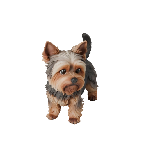 Cão Yorkshire Terrier Modelo 3D para Blender - Asset PBR com Texturas