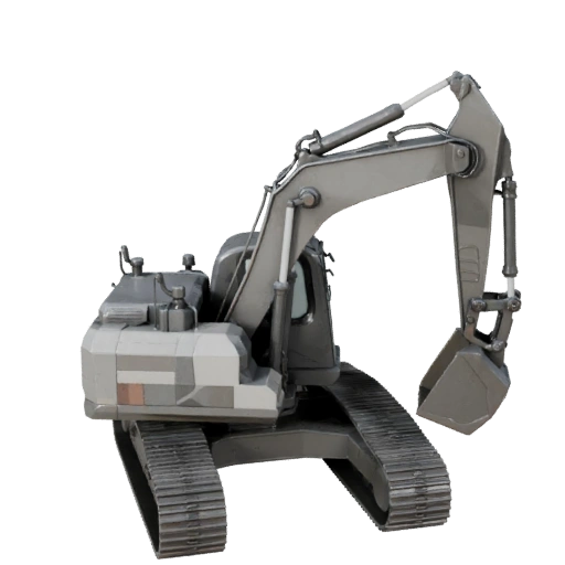 Low Poly Crawler Excavator 3D Model for Unity & Unreal