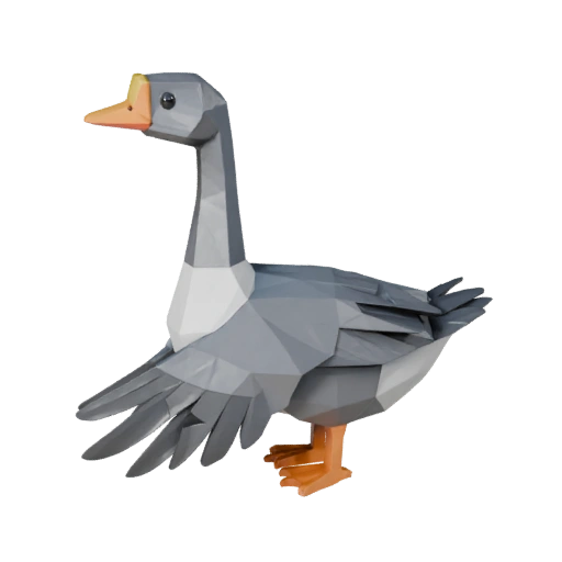 Low Poly Gans 3D Modell - Unity Game Asset mit FBX | Lizenzfrei