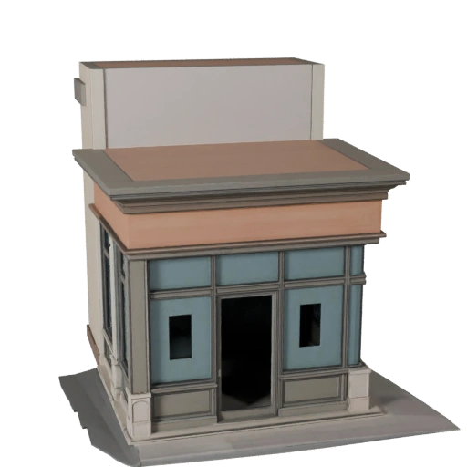Stylized Storefront Facade 3D Model - Game Asset for Architecture