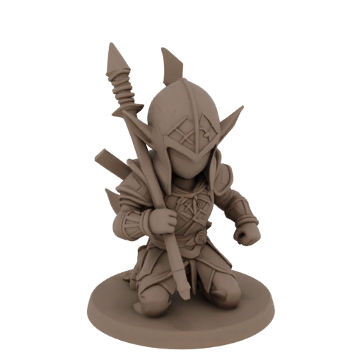 Medieval Elf Assassin Miniature STL - Attack