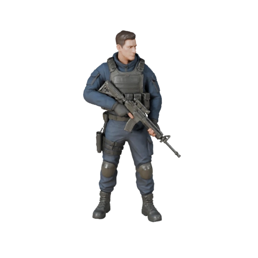 Modelo de Personaje Soldado de Asalto Realista - Articulado
