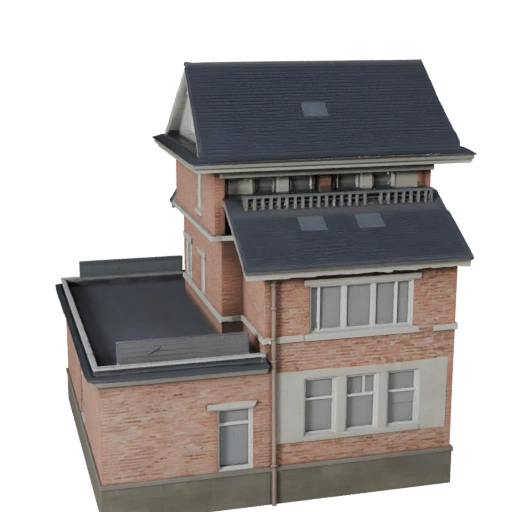 Vorstädtisches Haus 3D-Modell für Unreal - Echtzeit-Asset