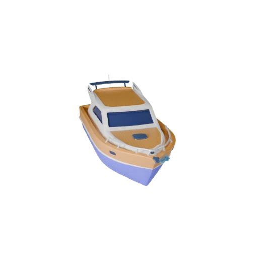 Cartoon Yacht 3D Model for Stylized Games PBR Asset