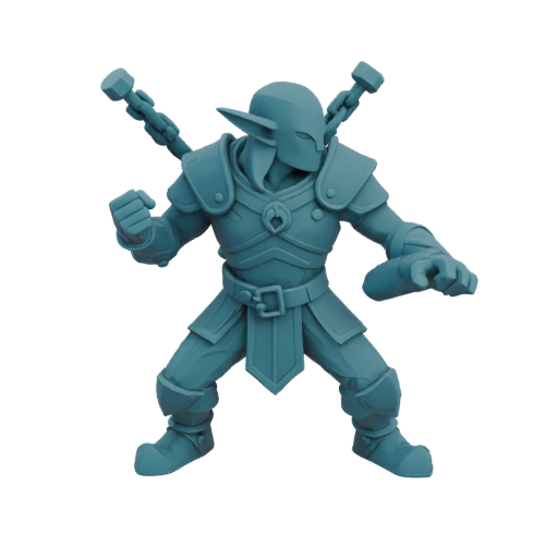 Medieval Elf Druid Miniature STL - Attack