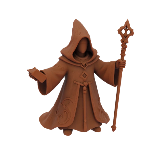 Medieval Wizard Miniature STL - Casting