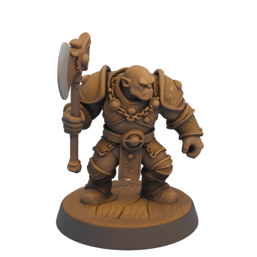 Fantasy Orc Fighter Miniature STL