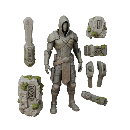 Modèle de personnage d'Assassin d'Assaut de Science-Fiction - Monté