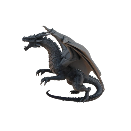 Fantasy Whitespine Dragon Warrior Miniature STL