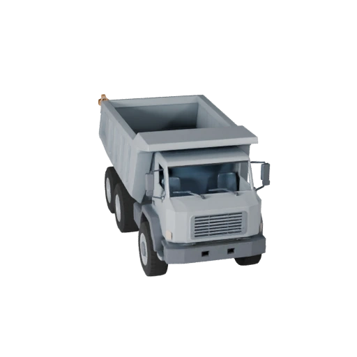 Modelo 3D de Caminhão Basculante Baixo Poli para Unity & Unreal PBR Asset
