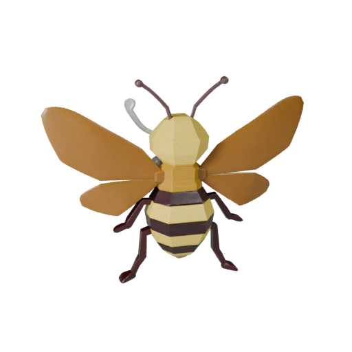Low Poly Honey Bee 3D Model - Unity Game Asset with FBX | PBR