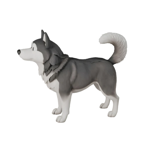 Cartoon Siberian Husky Hund 3D Modell - Stilisierte Ressource für Animation