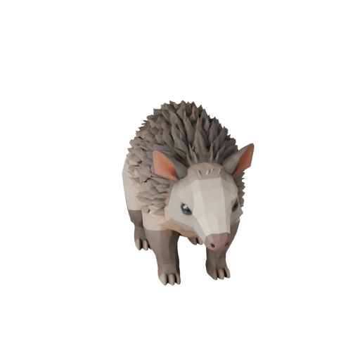 Modelo 3D de Tatu Baixo Poli - Asset para Jogos Unity com FBX | PBR