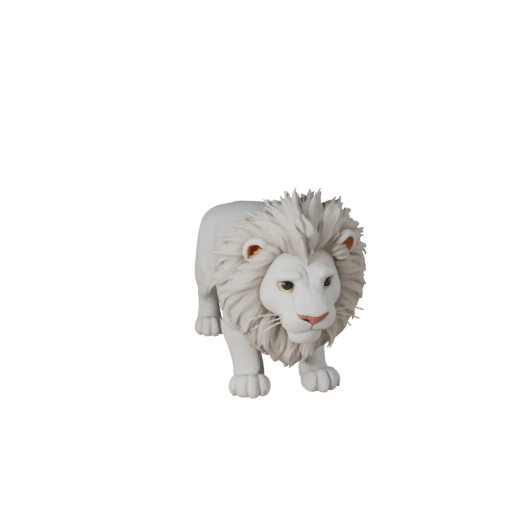 Cartoon Weißer Löwe 3D-Modell - Stilisierte Asset für Animation