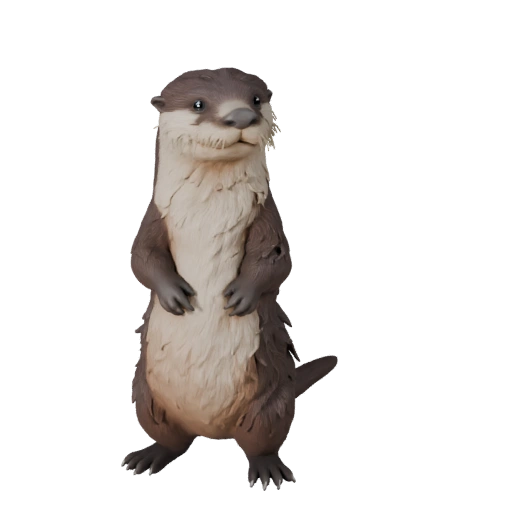 Modelo 3D de Lontra Realista - Asset PBR Rigged para Jogos | Royalty-Free