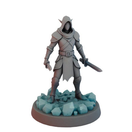 Miniature d'elfe rogue médiévale STL