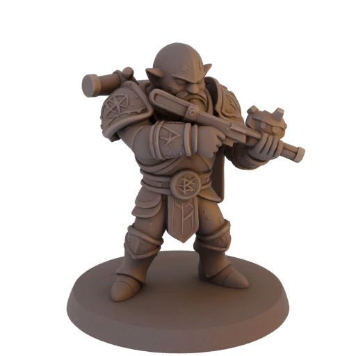 Fantasy Dwarf Warrior Miniature STL - Aiming