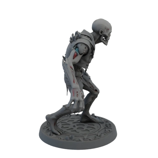 Dark Fantasy Battle-Worn Zombie Enemy Miniature STL