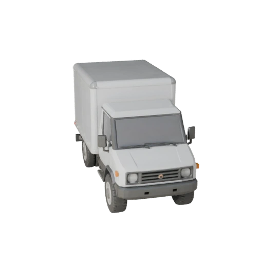 Modelo 3D de Camión Refrigerado Polygonal Bajo para Unity y Unreal