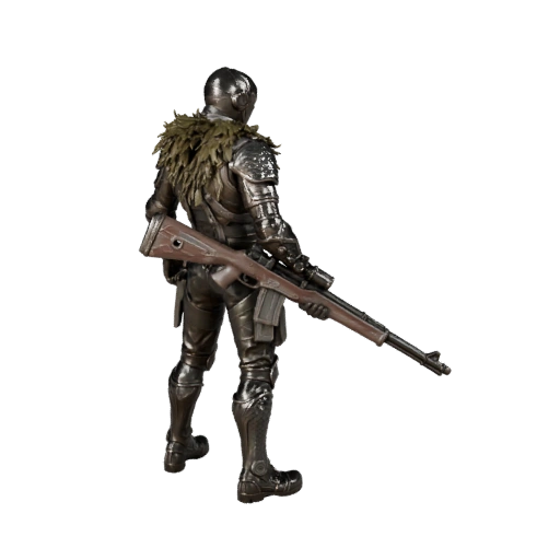 Modèle de personnage sniper ennemi occulte de science-fiction - Gréé