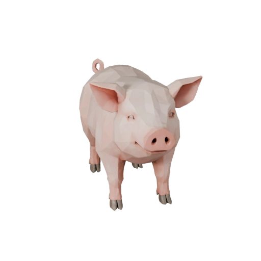 Low Poly Schwein 3D Modell - Unity Game Asset mit FBX | Lizenzfrei