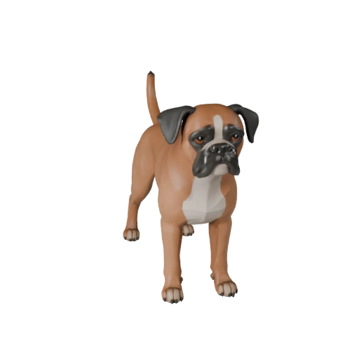 Modelo 3D Cão Boxer Alto Poligonagem - Asset STL Detalhado para Impressão