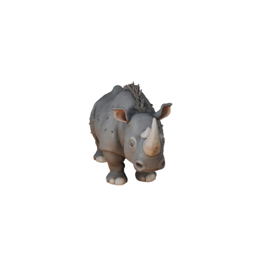 Modelo 3D de Rinoceronte Negro Desenho Animado - Asset Estilizado para Animação