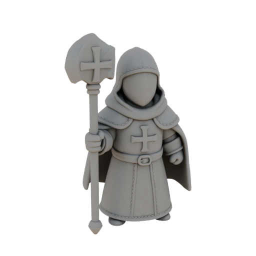 Medieval Cleric Miniature STL - Guard