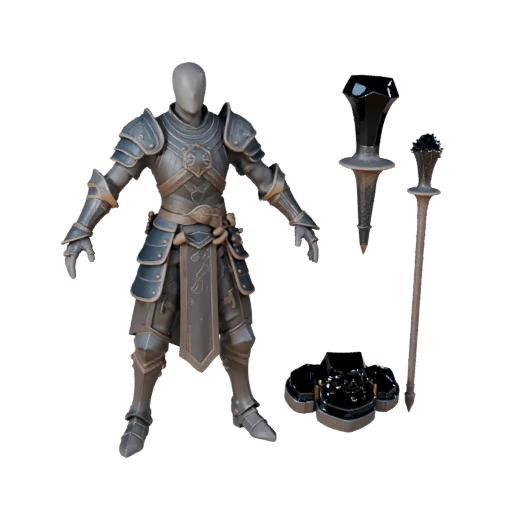 Fantasy Armored Bard Character Model - Rigged