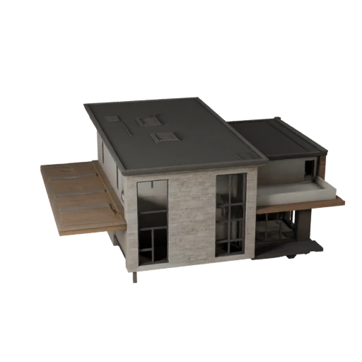 Modernes Haus 3D-Modell für Unity - Spiel-Asset für Architektur