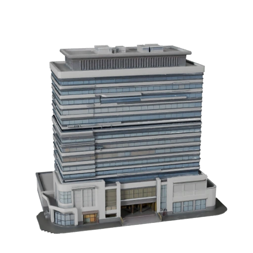 Low Poly Office Atrium Building 3D Model for Games & VR