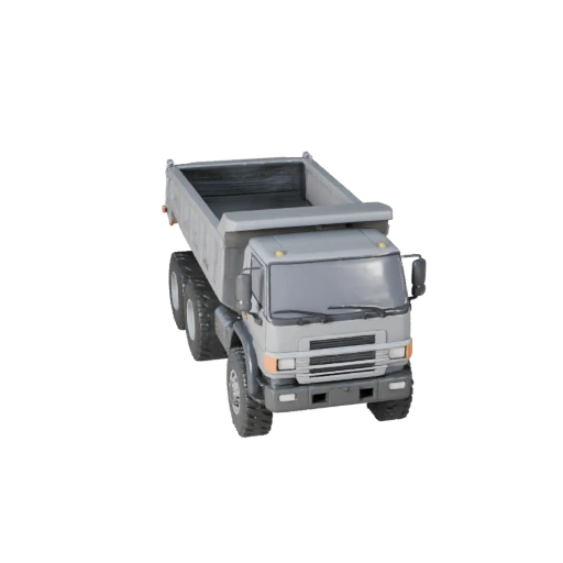 Modelo 3D de Caminhão Basculante Pronto para Jogo para Ativo PBR de Uso em Tempo Real