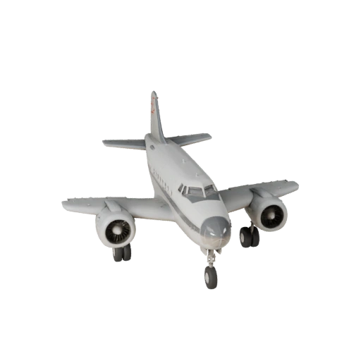 Aeronave Antiga Alto Poligonagem 3D para Renders de Estúdio