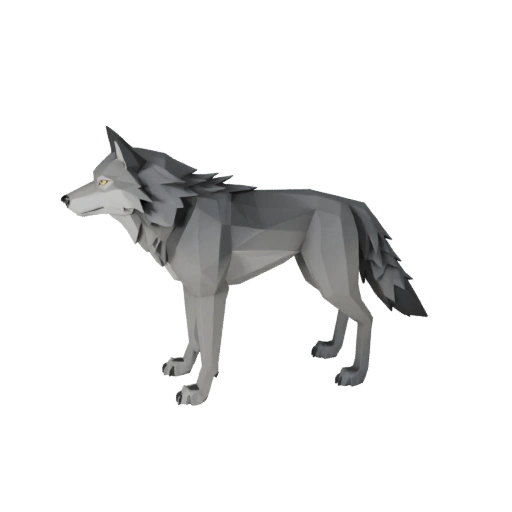 نموذج ذئب رمادي منخفض المضلع ثلاثي الأبعاد - أصل لعبة Unity مع FBX | PBR