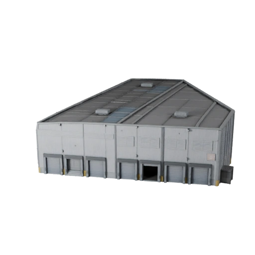 Modelo 3D de Almacén Poligonal Bajo para Juegos en Tiempo Real y RV