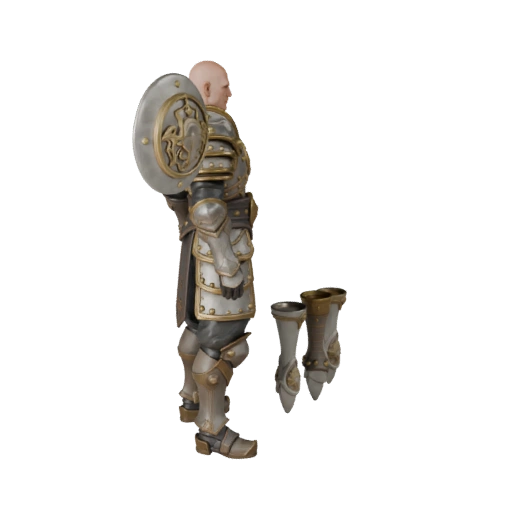 Modelo de Personagem Monge Blindado de Fantasia - Articulado