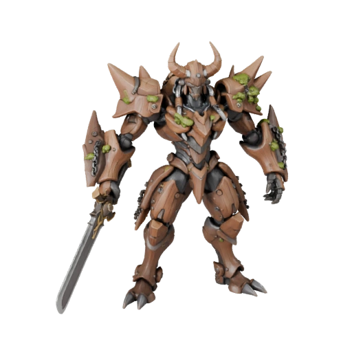 Modelo de Personagem Chefe Demônio Blindado de Anime - Rigado