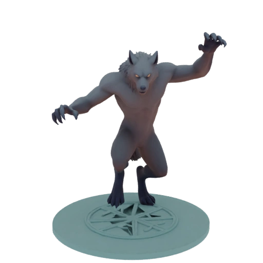Dark Fantasy Werewolf Beast Miniature STL