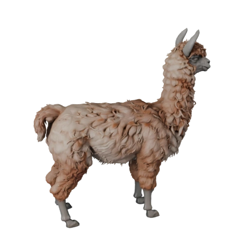 Modèle 3D de Llama Haute Poly - Actif STL Détaillé pour Impression