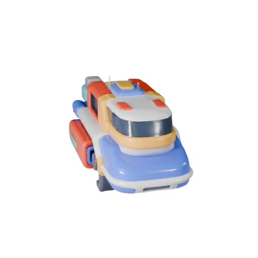 Hover Truck 3D Model - Stylized Low Poly Game Asset