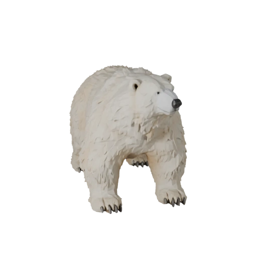 Low Poly Polar Bear 3D Model - Unity Game Asset with FBX | PBR