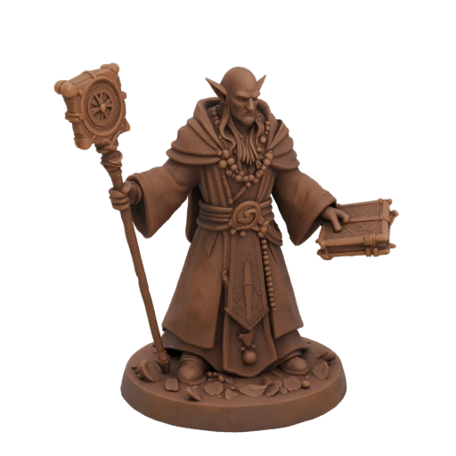 Dark Fantasy Elf Wizard Miniature STL - Attack