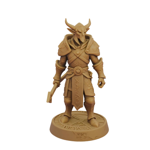 Medieval Tiefling Warlock Miniature STL