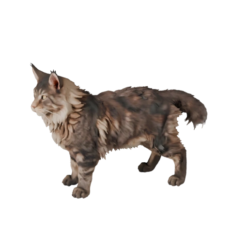 High Poly Maine Coon 3D Model - Detailed STL Asset for Printing
