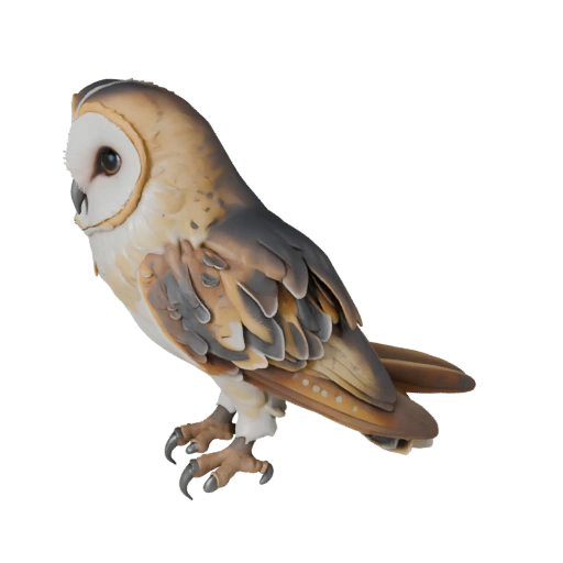 Barn Owl 3D Model for Blender - PBR Asset with Textures | PBR