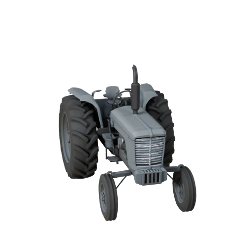 Low Poly Vintage Farm Tractor 3D Model for Unity & Unreal
